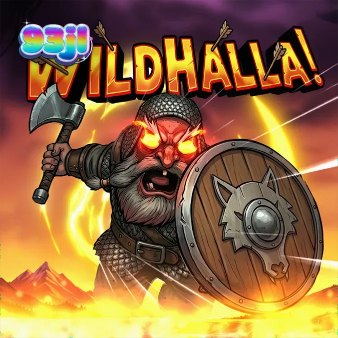 Isang visual na representasyon ng Wildhalla slot na nagpapakita ng Viking theme at mga wild symbols.